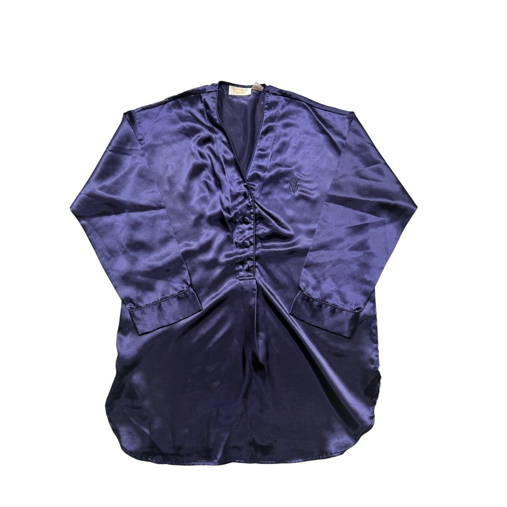 Vintage 90s Victoria's Secret Gold Label Satin Sleep Shirt‎ – Size S